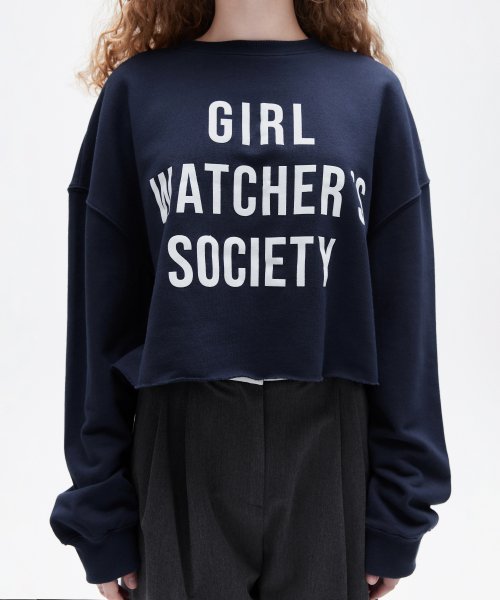 GIRLS LOGO CROP SWEATSHIRT_NAVY