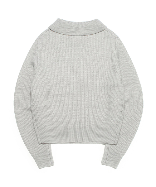 Женский полузип-трикотаж в рубчик Light Grey