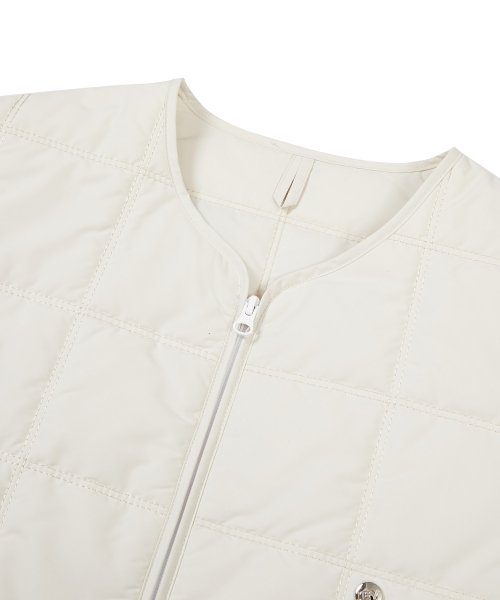 CROSS QUILTING VEST Ivory