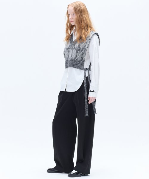 ARGYLE V-NECK VEST_GREY
