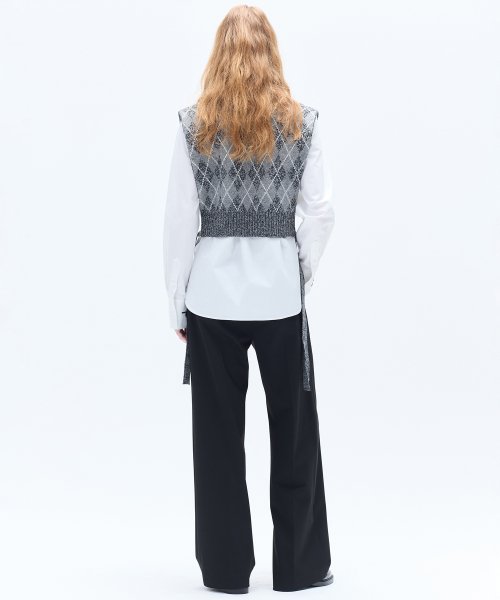 ARGYLE V-NECK VEST_GREY
