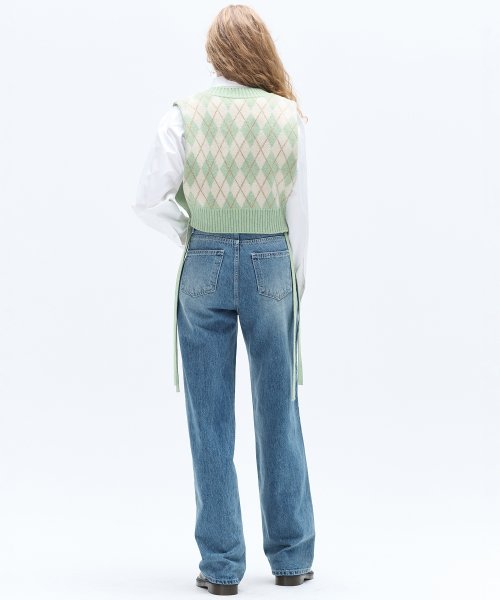 ARGYLE V-NECK VEST_GREEN