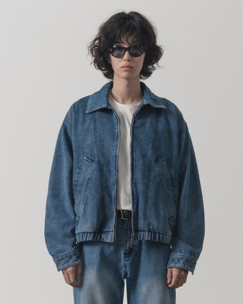 MUSINSA | DIMITRI BLACK 2WAY cropped denim blouson jacket_light indigo