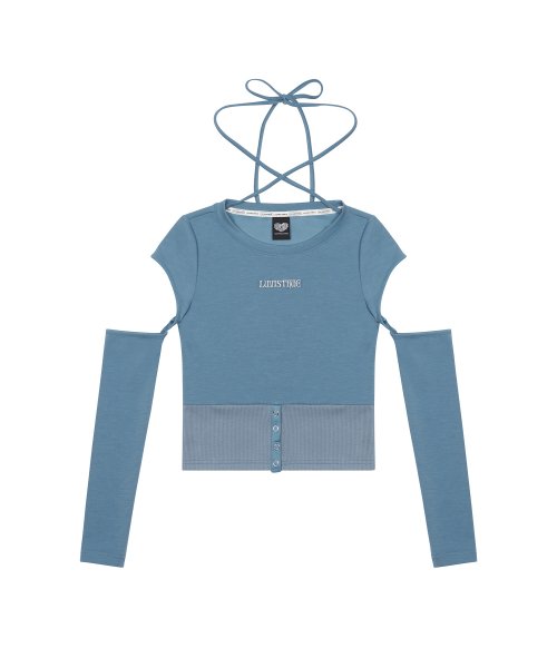 CH BUTTON LAYERED TEE(BLUE)