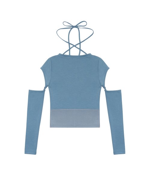 CH BUTTON LAYERED TEE(BLUE)