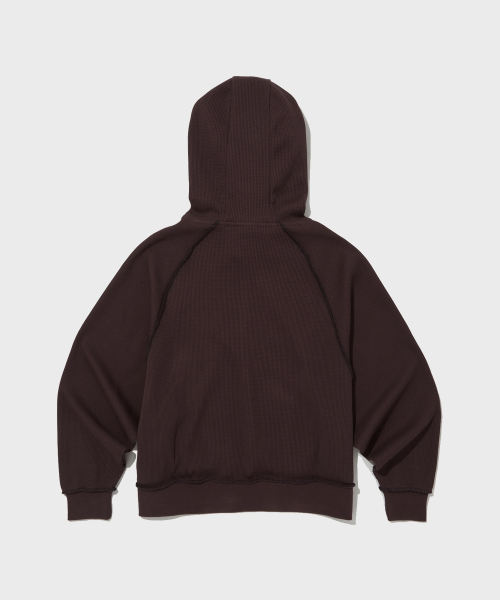 Женское свободное вафельное худи со строчкой Normal Brown