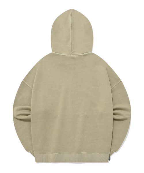MUSINSA | COVERNAT pigment small logo hoodie zip-up beige