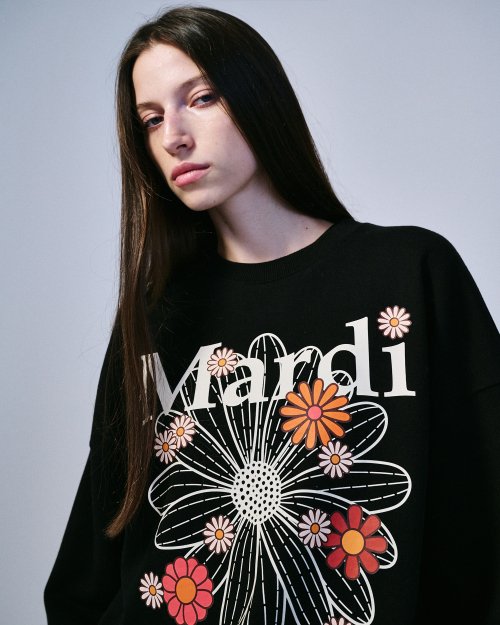 MUSINSA | MARDI MERCREDI SWEATSHIRT FLOWERMARDI BLOSSOM_BLACK CREAM