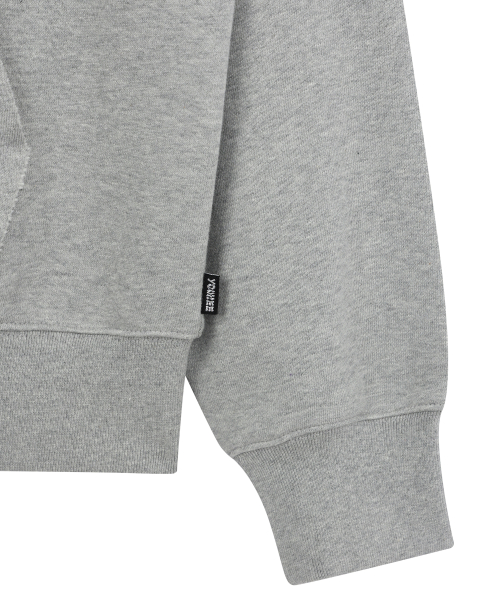 YOUHEE RIBBON HOOD ZIP-UP MELANGE GREY