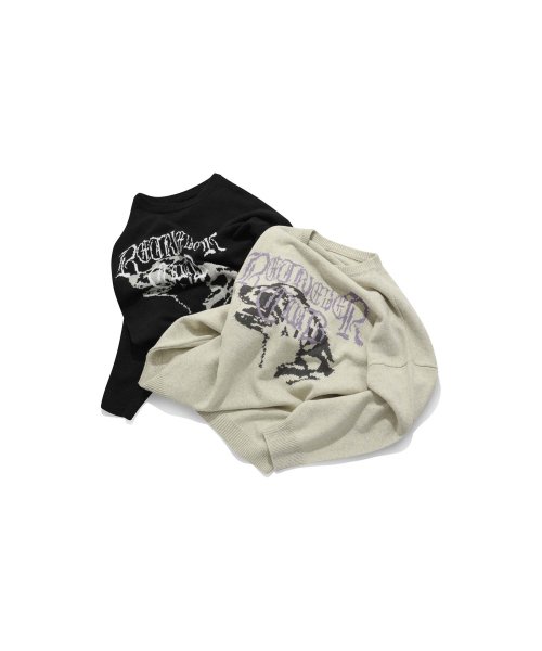 OLD LETTERING LOGO KNIT CREWNECK [IVORY]