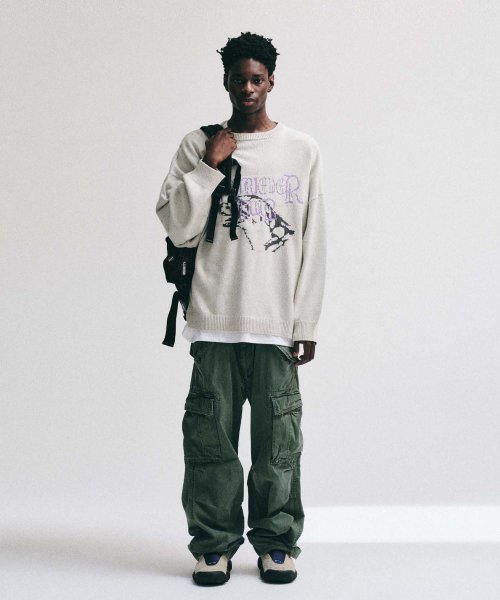 OLD LETTERING LOGO KNIT CREWNECK [IVORY]