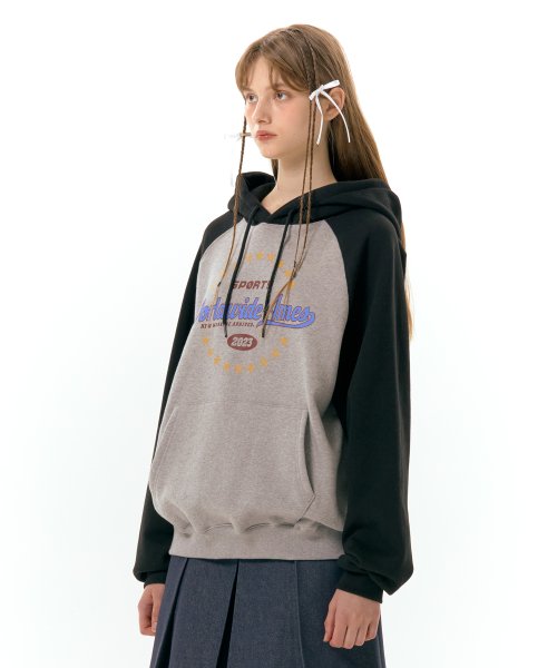 SURROUNDING STAR RAGLAN HOODIE GREY (AM2DFUM404A)