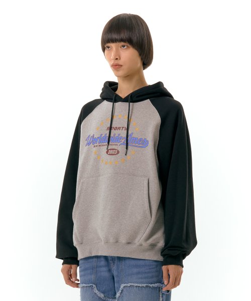 SURROUNDING STAR RAGLAN HOODIE GREY (AM2DFUM404A)