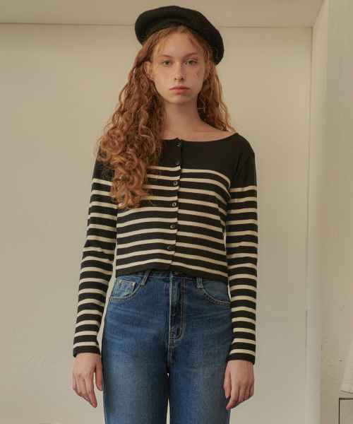 French Boat-neck Cardigan
