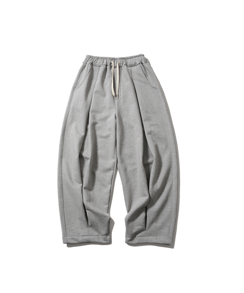 Valley Tuck Sweat Balloon Pants - Melange Grey