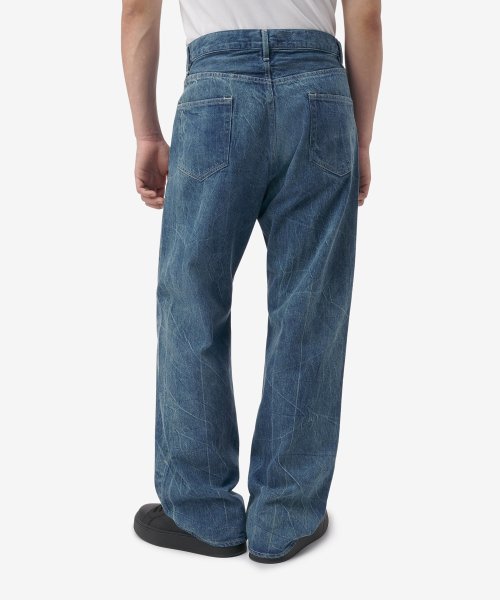 MUSINSA | AURALEE Men's Selvedge Faded Light Denim Pants - Blue