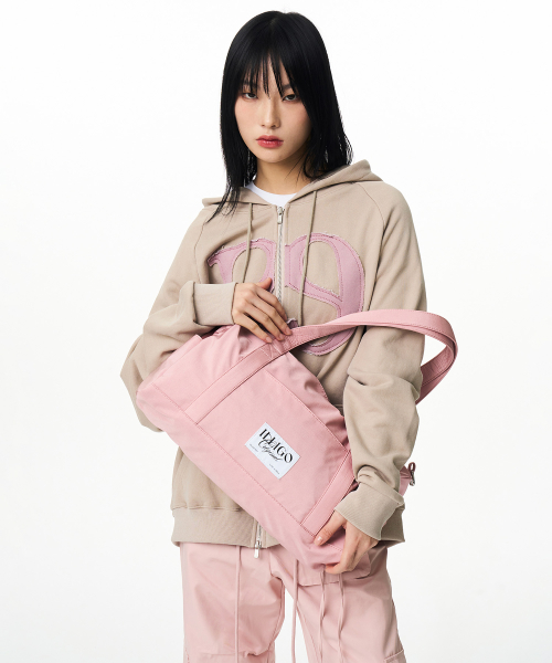 MUSINSA | ILLIGO 129 Logo Patch Pigment Hood Zip-up Beige