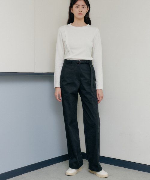 BELT LINE PANTS_BLACK