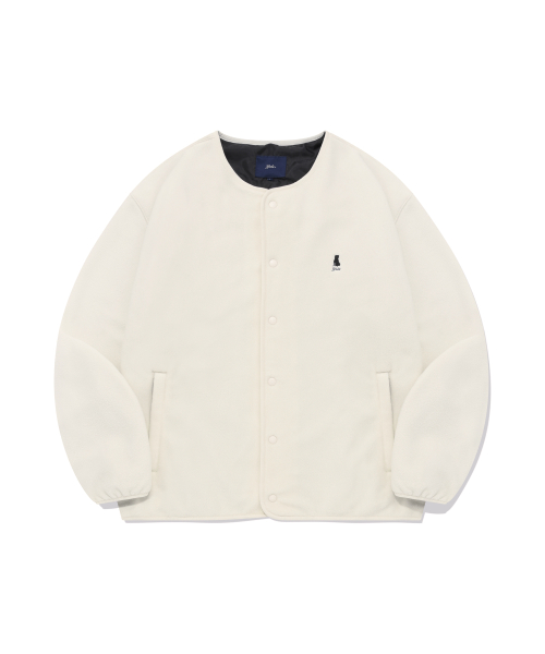 MUSINSA | YALE HERITAGE DAN COLLARLESS FLEECE JACKET IVORY