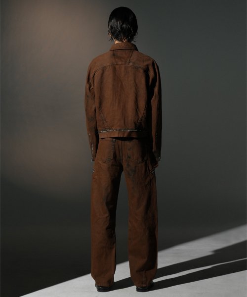 OVERDYED DENIM TRUCKER [BROWN]