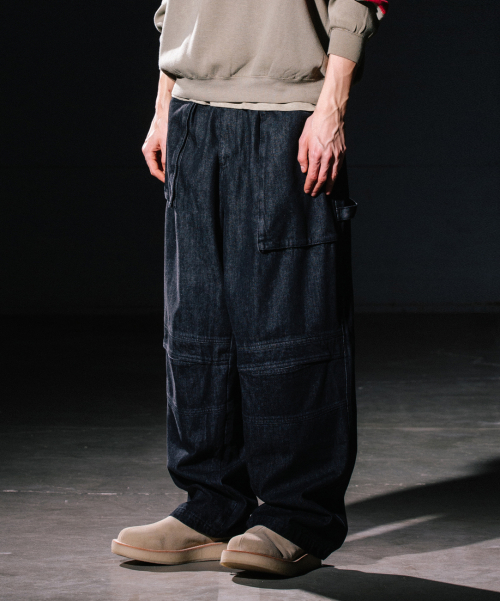 UNBALANCE FATIGUE PANTS (DENIM) / BLACK DENIM