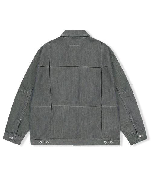 Paneled Denim Jacket Silver