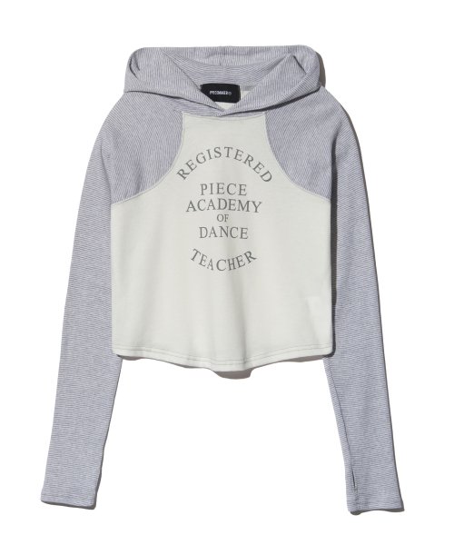 SLEEVELESS STRIPE LIGHT HOODIE (IVORY)