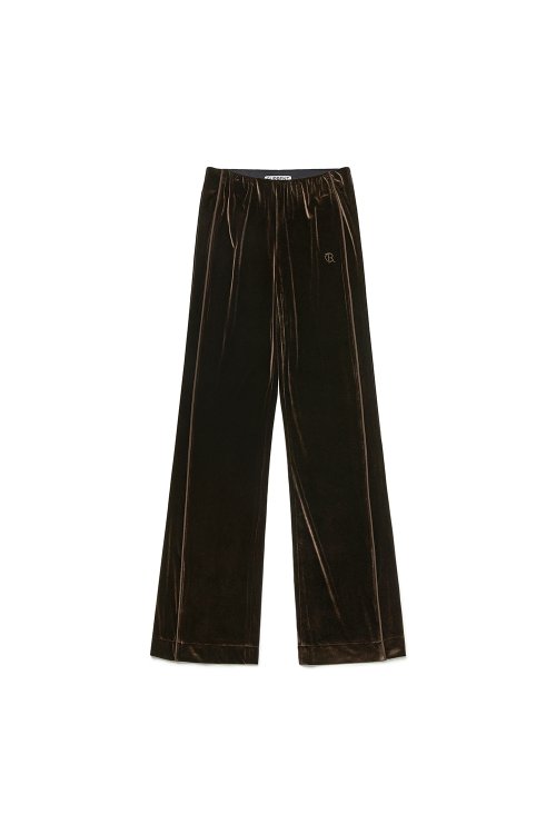 VELVET BANDING BOOTCUT PANTS [DARK BROWN]