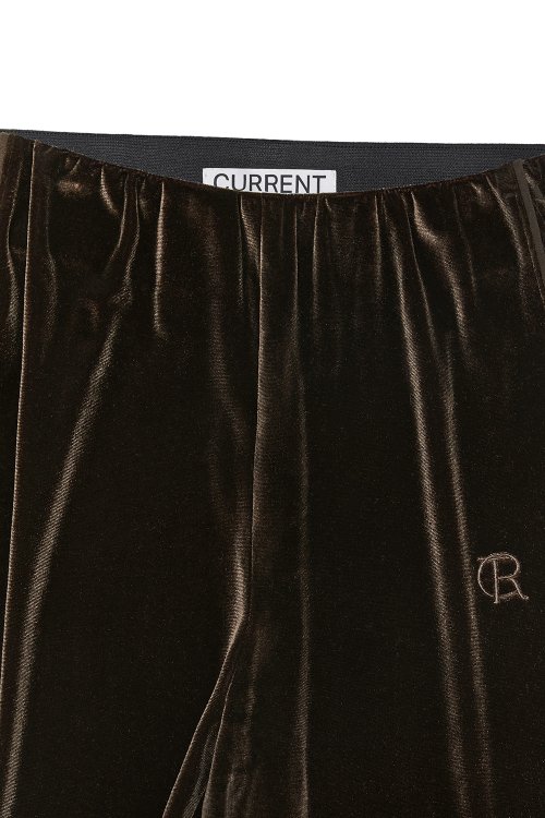 VELVET BANDING BOOTCUT PANTS [DARK BROWN]