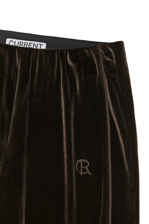 VELVET BANDING BOOTCUT PANTS [DARK BROWN]