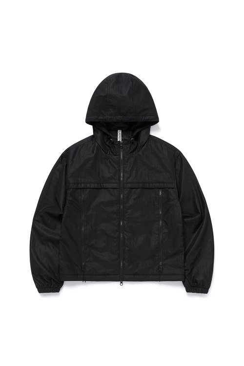 GLOSSY HOODED JUMPER [BLACK]
