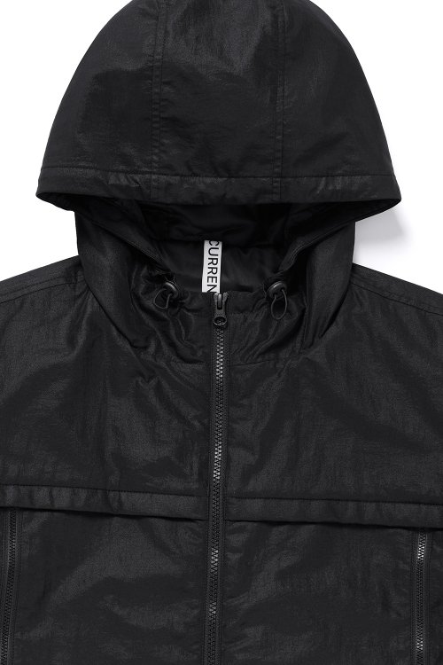 GLOSSY HOODED JUMPER [BLACK]