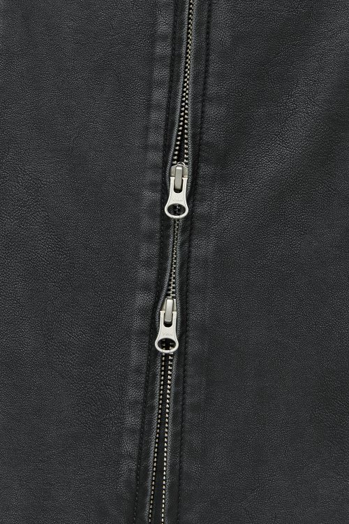 VINTAGE WASHING LEATHER JACKET [BLACK]