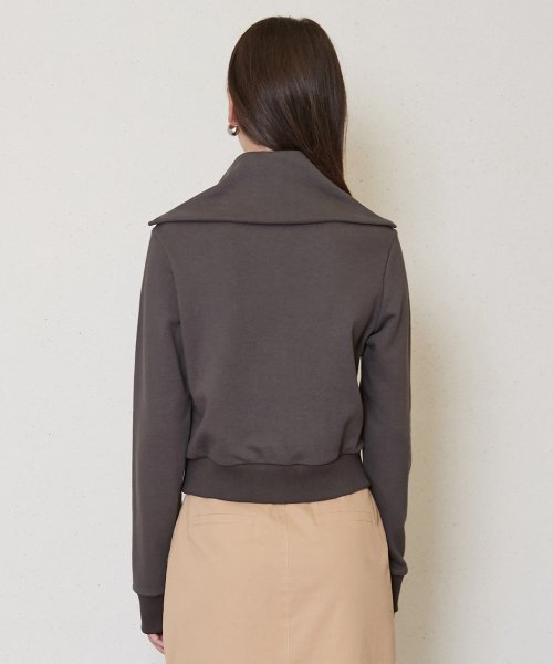 Свитшот на молнии half-zip_Khaki Brown