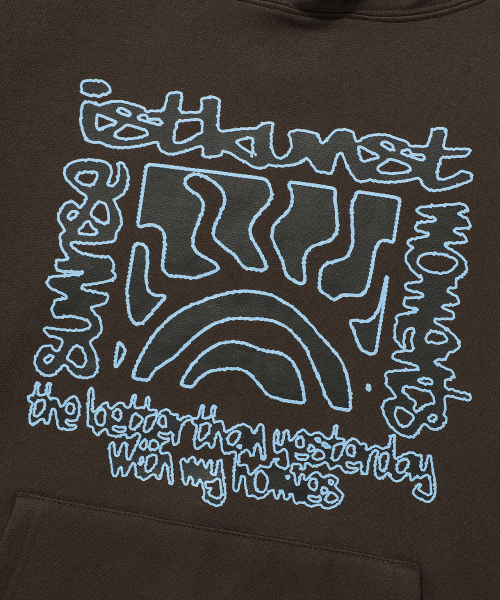 SUNRISE STAMP HOODIE_BROWN(IK2DFMM415A)