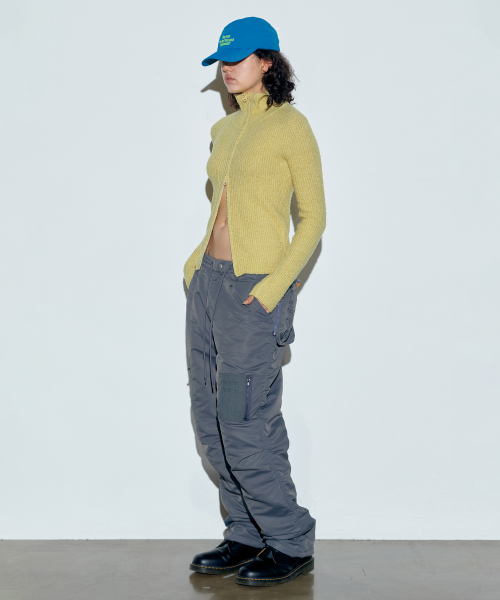 Boucle Knit Zip-Up Lemon