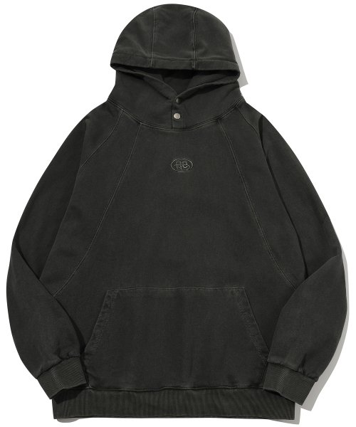 MUSINSA | CPGN STUDIO CP Pigment Snap Hoodie Smoke Black