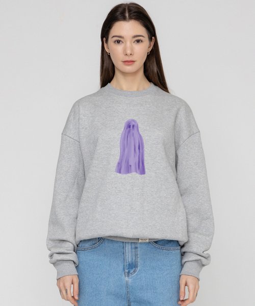 Унисекс Ghost Center свитшот Grey/Purple Logo