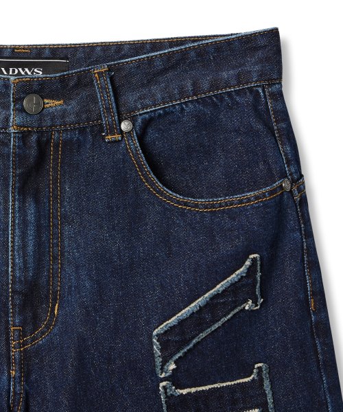 Applique Chasser Denim Pants Indigo