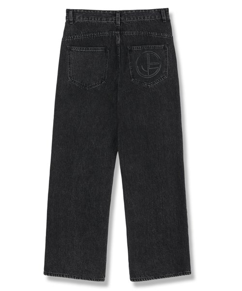 Applique Chasser Denim Pants Black