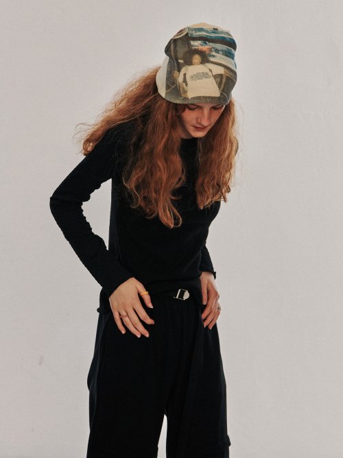Базовый лонгслив в полоску с двухцветным лого [Black]