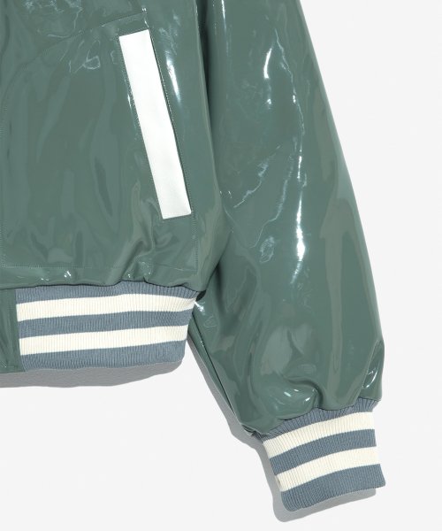 PATENT STADIUM JACKET (SAGE)