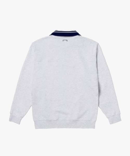 SCRIPT LOGO HALF ZIP-UP-MELANGE GREY