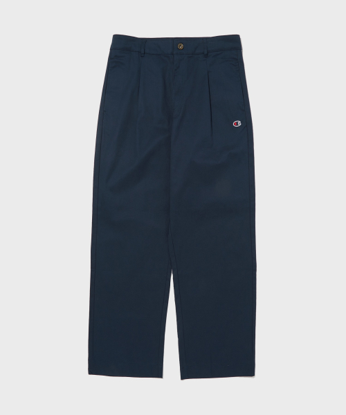 Широкие хлопковые брюки со складками Normal Navy