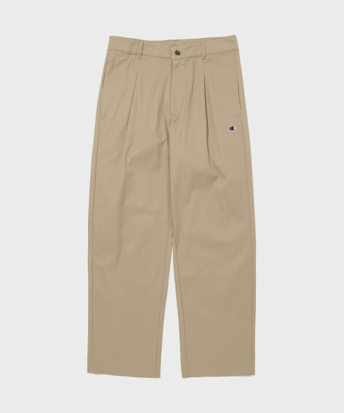 Широкие хлопковые брюки со складками Normal Beige