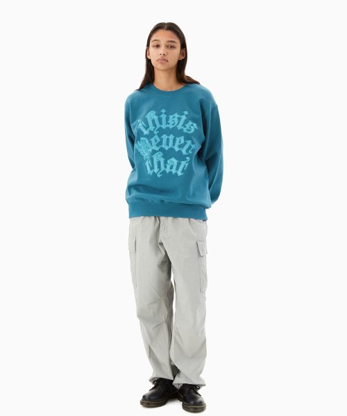 MUSINSA | ディスイズネバーザット Fortuna Applique Crewneck Dark Teal