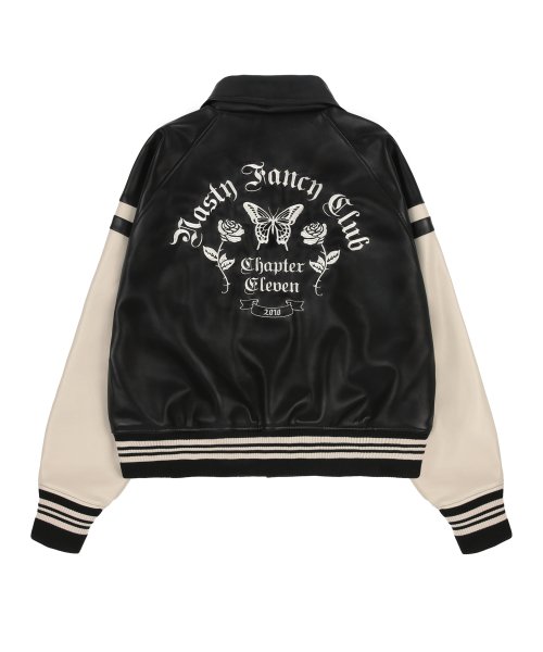 MUSINSA | NASTY FANCY CLUB [NF] Mallow Varsity Leather Jacket