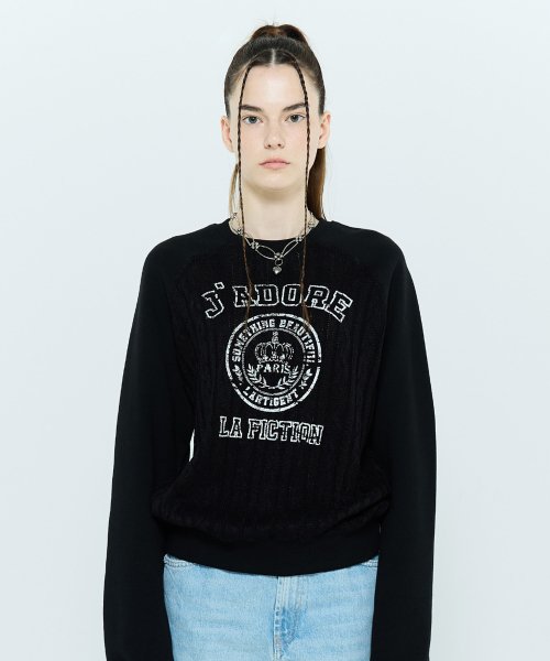 L6 CABLE SWEATSHIRT(BLACK)