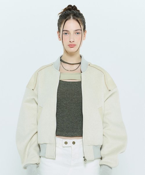 L6 WOOL BOMBER JACKET(OATMEAL)
