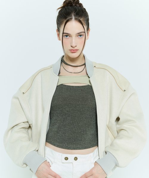 L6 WOOL BOMBER JACKET(OATMEAL)